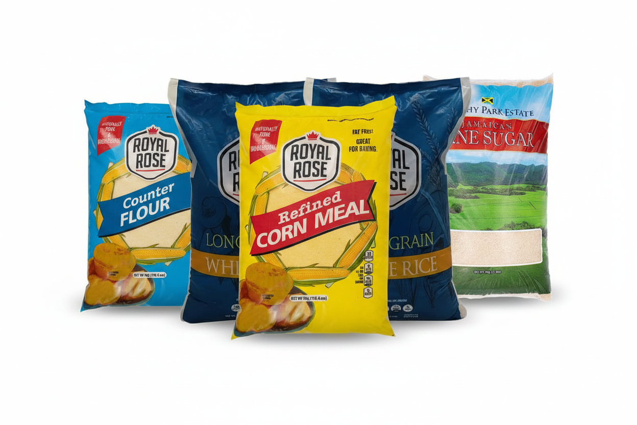 Basic Essentials Bundle - Flour, Cornmeal, Rice & Sugar