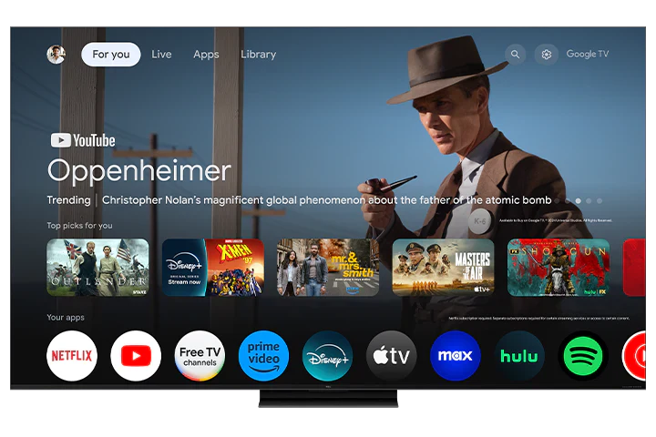TCL 65" QM7K Series QD-Mini LED QLED 4K UHD Smart TV with Google TV