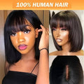 Straight Brazilian Human Hair Glueless Lace Front Wig 180% Density