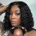 12" Curly Brazilian Human Hair Bob Lace Front Wig