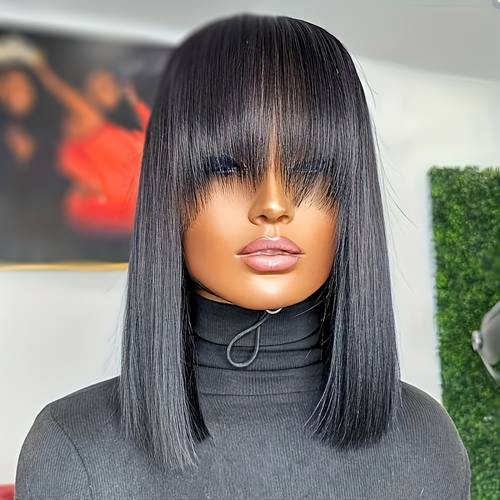 Straight Human Hair Wig 250% Density