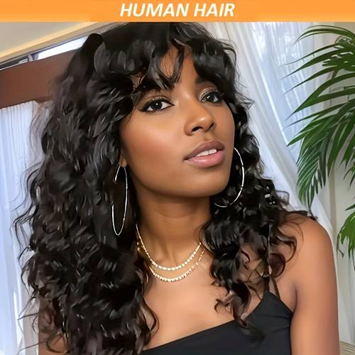 Water Wave Human Hair Glueless Wig