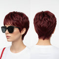 Black Straight Brazilian Human Hair Pixie Wig 150% Density