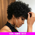 Black Curly Human Hair Glueless Wig 200% Density