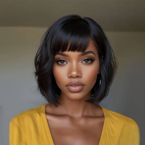 Black Brazilian Human Hair Bob Wig