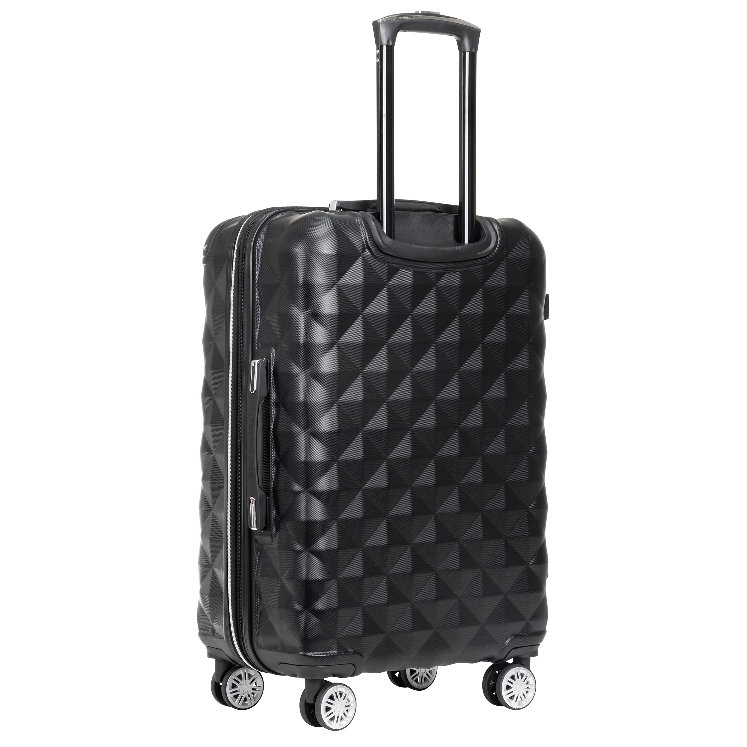 Black Diamond Texture Hardshell Travel Suitcase – Lightweight & Durable