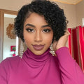 Curly Human Hair Pixie Lace Front Wig