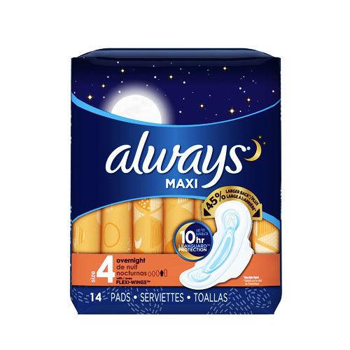 Always Maxi Overnight Size 4 16 Pads