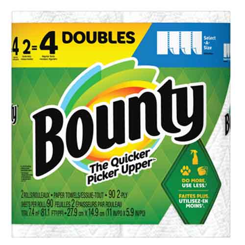 Bounty Double Roll White Full Sheet Paper Towel 90Ct