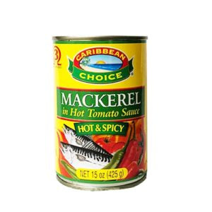 Caribbean Choice Mackerel Tomato Sauce Hot & Spicy 15oz