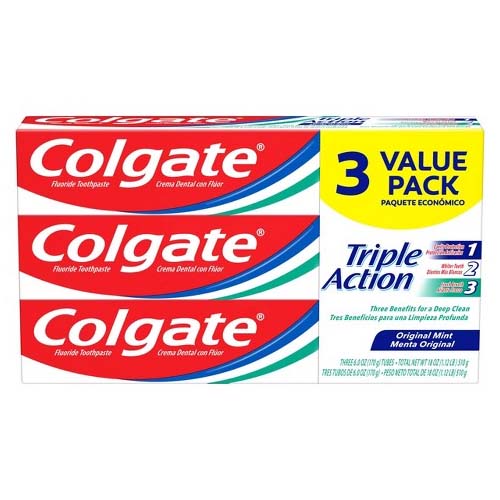 Colgate Triple Action Toothpaste 6Oz Buy Two Get One Free