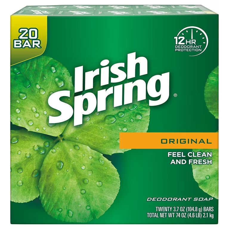 Irish Spring Original Bar Soap 20-Pack - Classic Fresh Clean for the Whole Family