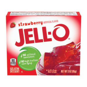 Jello Strawberry Gelatin Dessert Mix Gel 3Oz