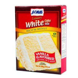 JF MILLS WHITE CAKE MIX 500G