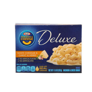 KRAFT MAC & CHEESE DELUXE WHITE CHEDDAR GARLIC & HERBS 11.9z