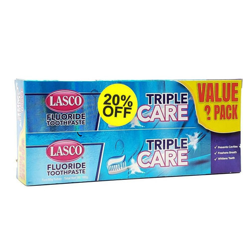 Lasco Triple Care Toothpaste Value 2Pk