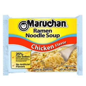 MARUCHAN RAMEN NOODLE SOUP CHICKEN FLAVOR LESS SODIUM 85G