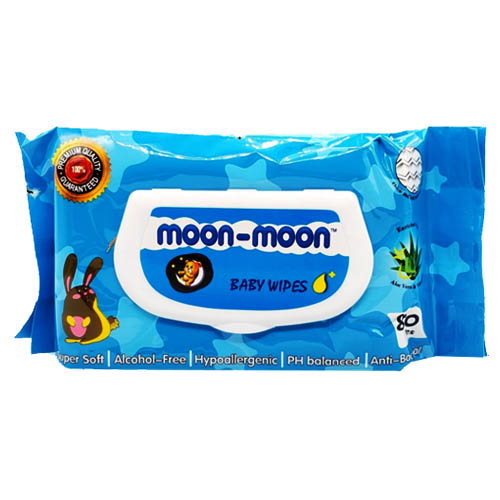Moon Moon Wipes Blue 80pcs