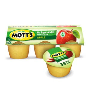 Mott's Apple No Sugar Added Applesauce 6packs 3.9oz (price per Cup)