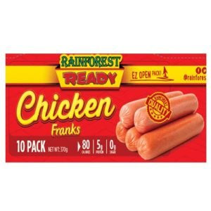 Rainforest Chicken Franks 10pk 370g