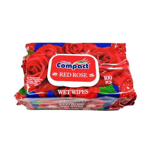 Ultra Compact Red Rose Wet Wipes 100Pcs