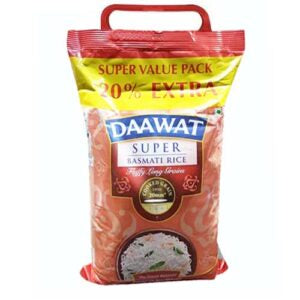 VALUE PACK 20% EXTRA DAAWAT SUPER BASMATI RICE 5KG