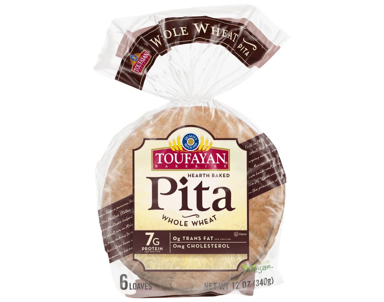 Pita Bread Whole Wheat 340g