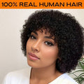 Natural Black Afro Human Hair Glueless Wig