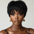 Human Hair Pixie Lace Front Wig 150% Density