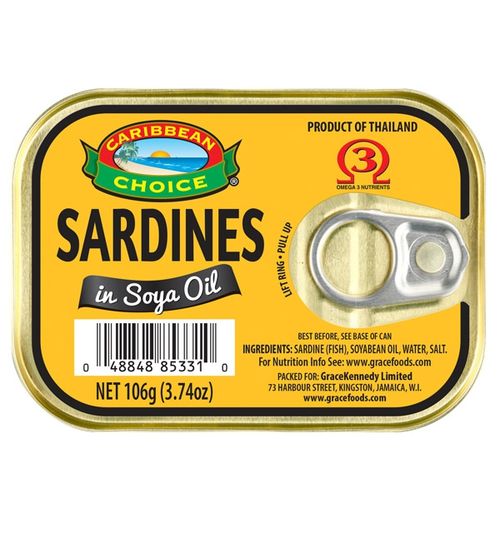Caribbean Choice Sardines in Soya Oil with Black Pepper