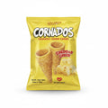 Cornados crunchy corn cones packaging on a table