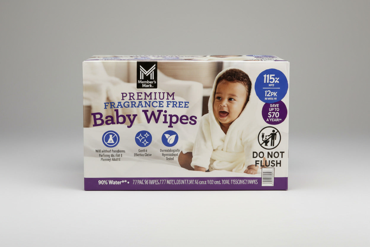 Member's Mark Fragrance Free Baby Wipes 12-Pack 1152-Count