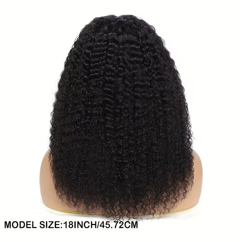 Kinky Curly Lace Front Wig 4x4x1 Human Hair – 180% Density Brazilian Unprocessed | Natural Color