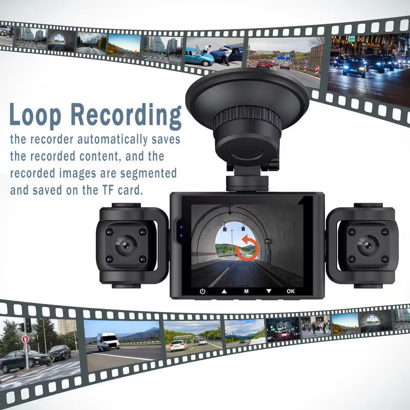 4-Channel 1080P HD Dash Cam – 360° Front, Rear, Left & Right Recording