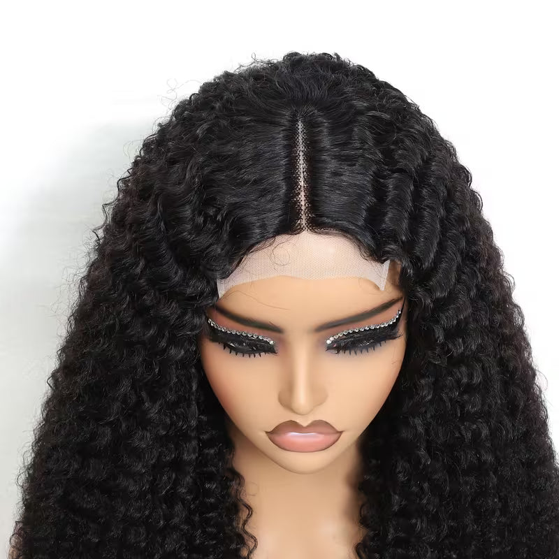 Kinky Curly Lace Front Wig 4x4x1 Human Hair – 180% Density Brazilian Unprocessed | Natural Color
