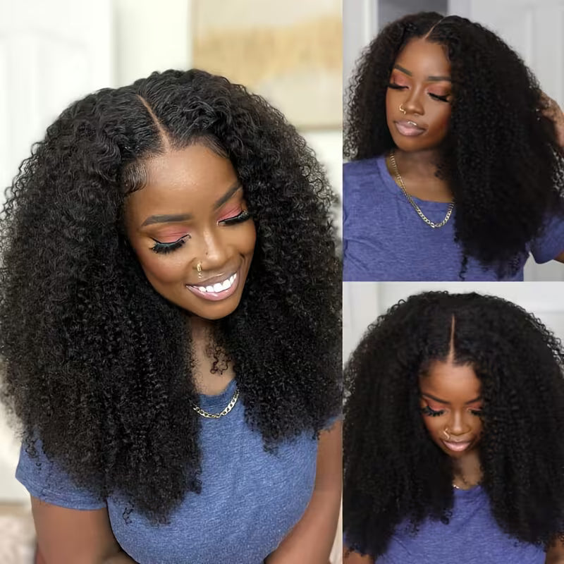 Kinky Curly Lace Front Wig 4x4x1 Human Hair – 180% Density Brazilian Unprocessed | Natural Color