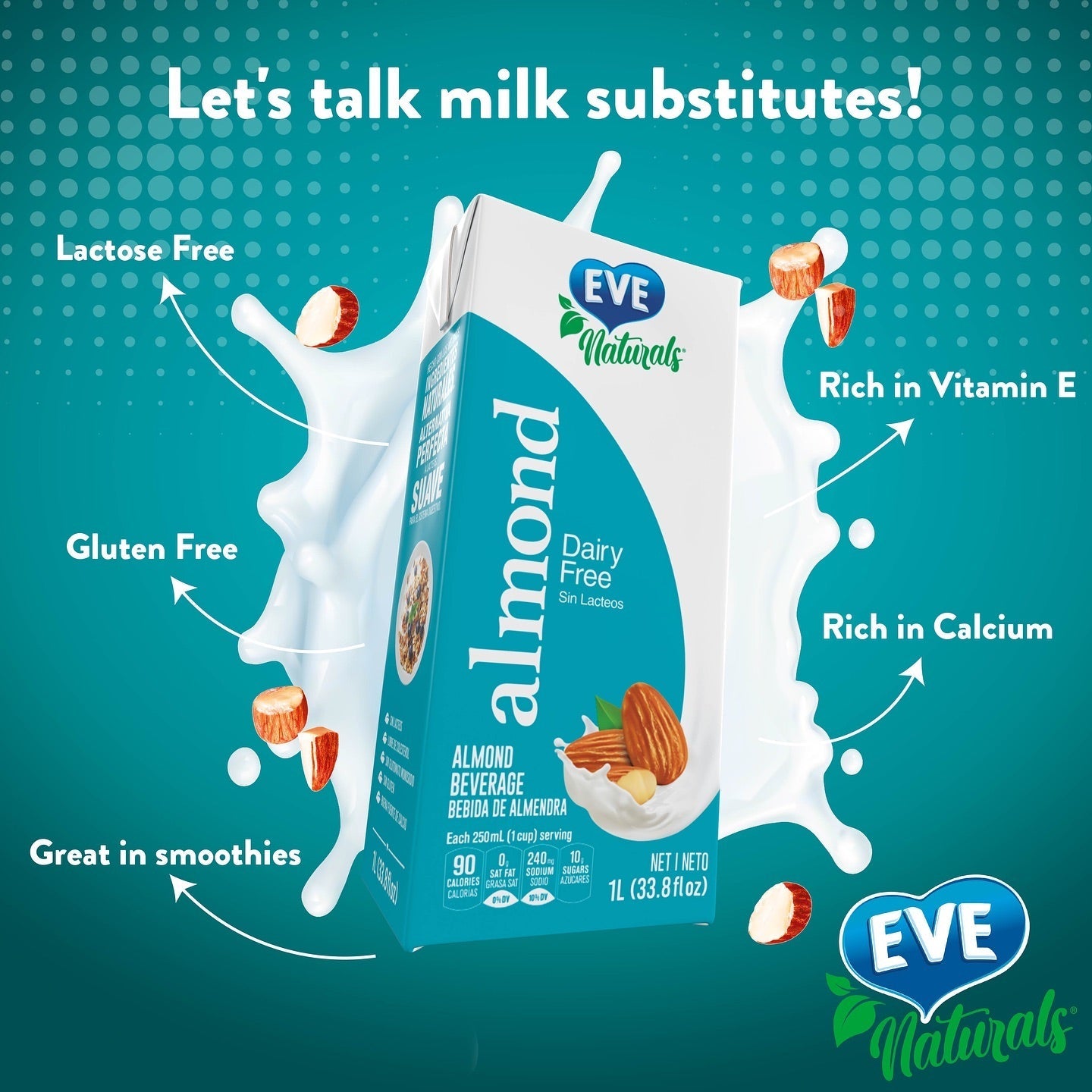 Eve Naturals Almond Milk Dairy Free 1L