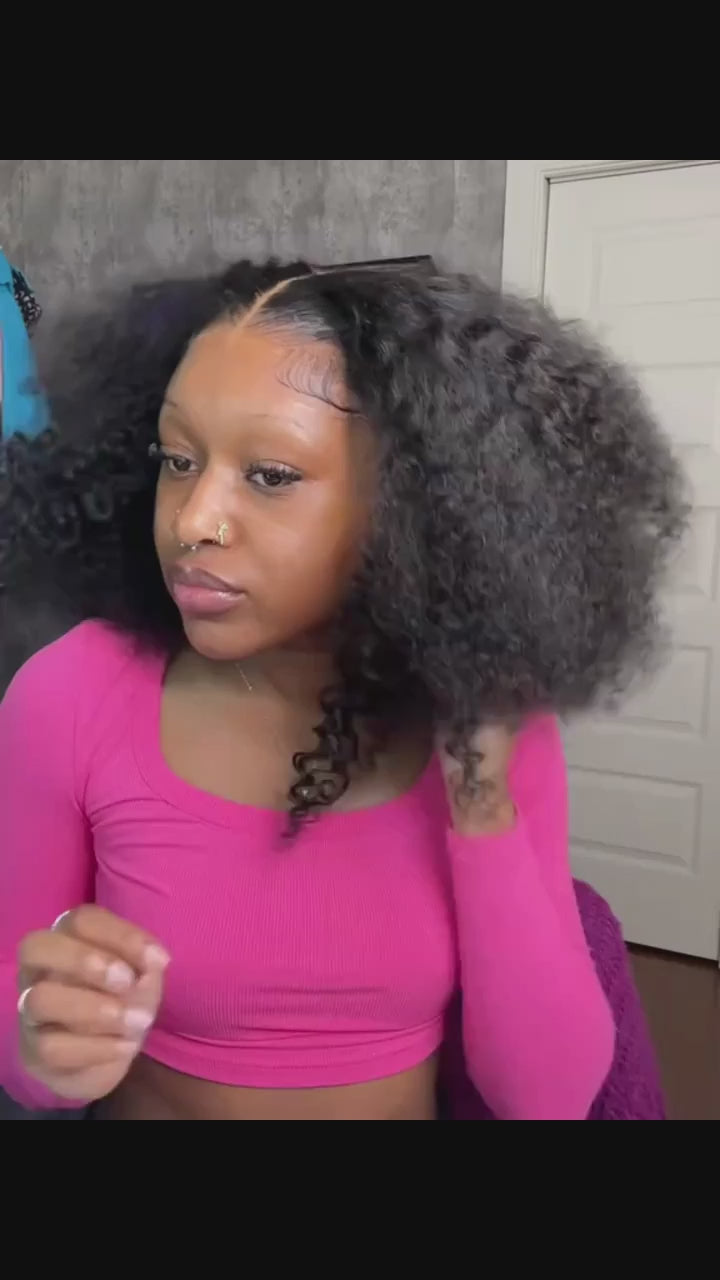 Glueless Jerry Curly Human Hair Lace Front Wig – Pre Plucked, Wear & Go | Natural Color