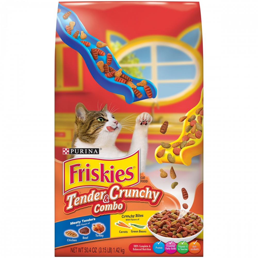 Purina Friskies Tender &amp; Crunchy Combo Dry Cat Food 3.15lb