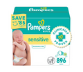 Pampers Sensitive Baby Wipes Box 16-Pack 896-Count - Gentle Protection for Delicate Skin